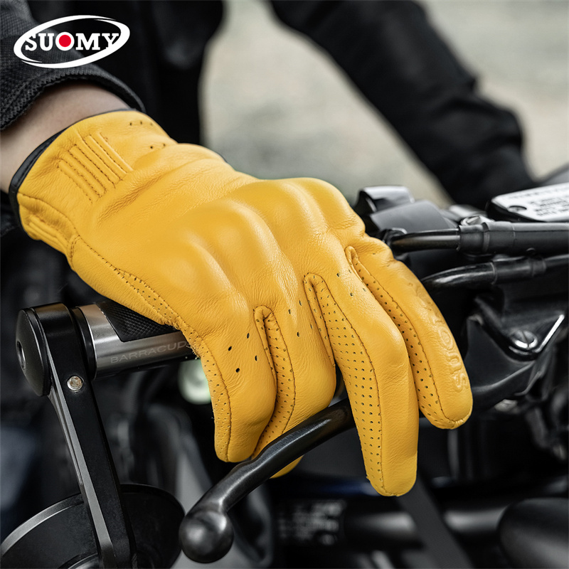 양가죽 통기성 오토바이 장갑 모토크로스 야외 보호 사이 - Yellow Cycling Gear 리뷰 및 가격