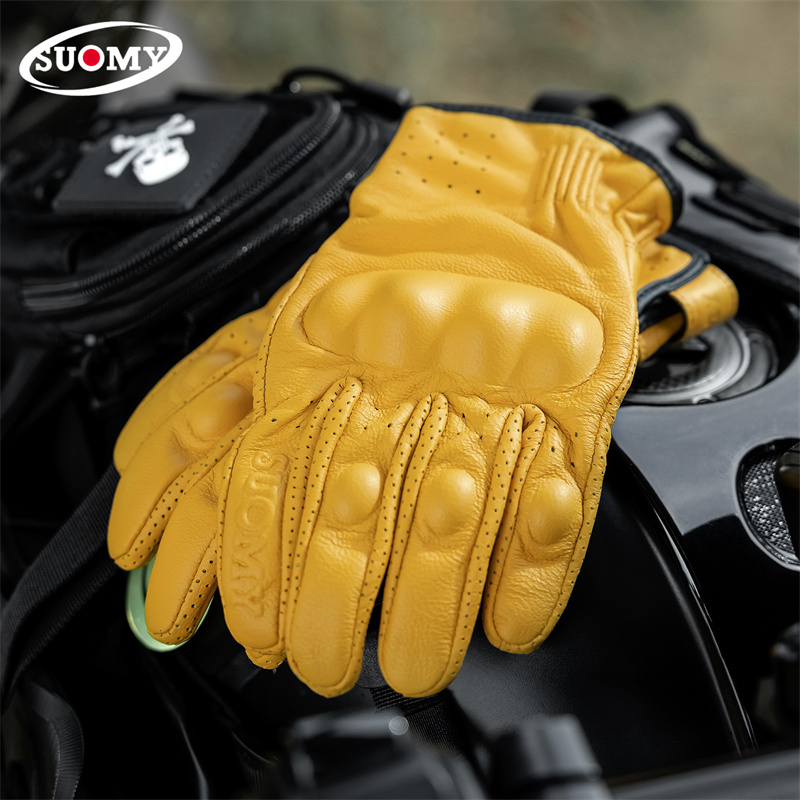 양가죽 통기성 오토바이 장갑 모토크로스 야외 보호 사이 - Yellow Cycling Gear 리뷰 및 가격