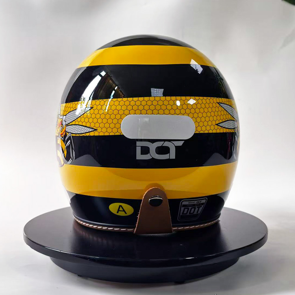 뉴 레트로 오토바이 헬멧 옐로우 비 3/4 쉘 오토바이 - Yellow Cycling Gear 리뷰 및 가격